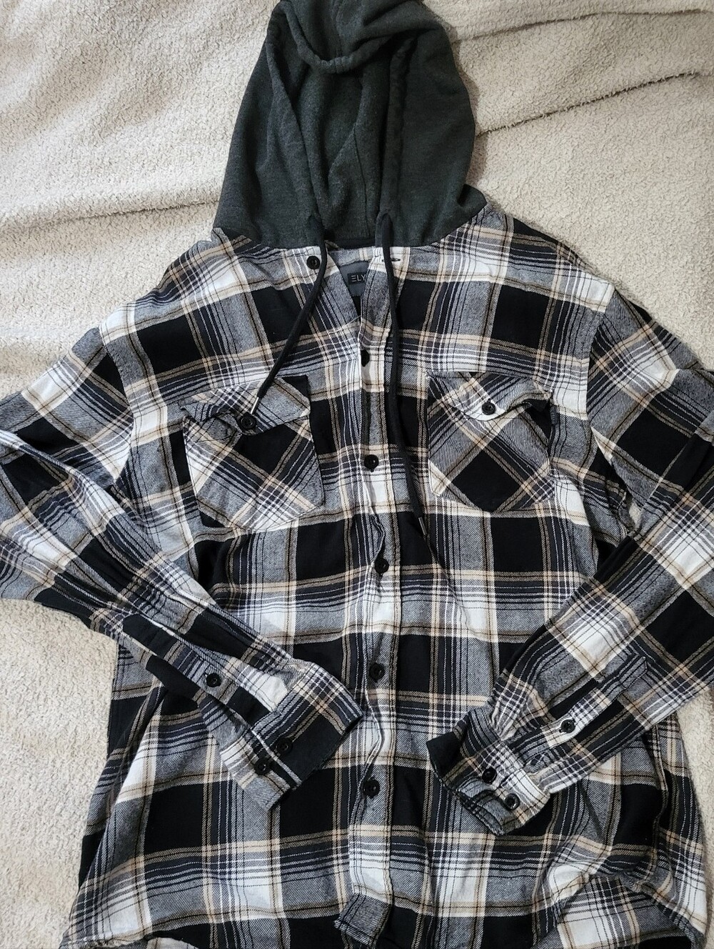 Elysian Plaid Button-up With Hoodie